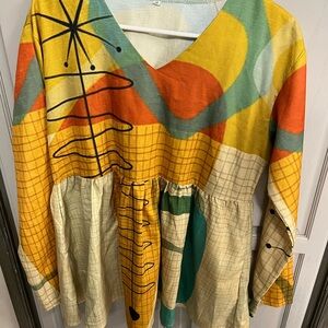 Multicolor Abstract Blouse